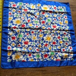 Vintage Liberty of London Blue Floral Silk Scarf